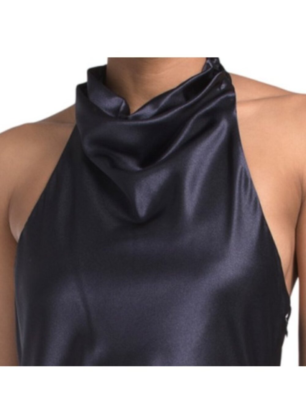 BETSY & ADAM Cowl Neck Luxe Satin Gown - Picture 3 of 4